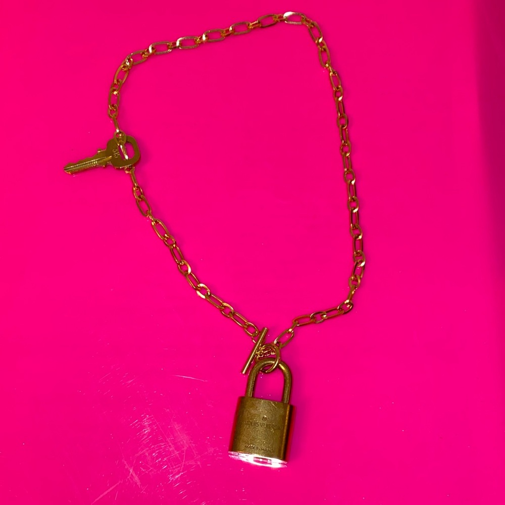 Louis Vuitton Gold Lock and Key with Necklace